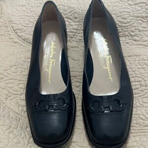 Salvatore Ferragamo Black Leather Loafers